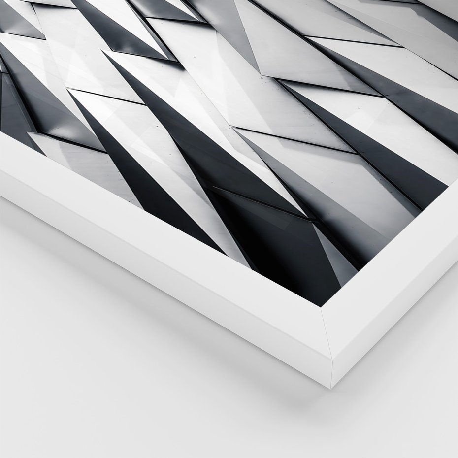 Zestaw obrazy w ramie 40x50 galeria - Nowoczesna, architektura, black, white - rama biała