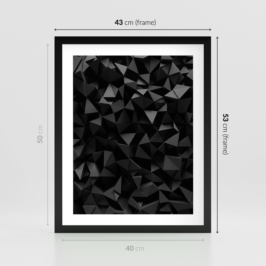 Plakat w ramie 40x50 - Geometryczna nowoczesność - geometryczne, nowoczesne - rama czarna