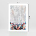 Plakat bez ramy 21x30 - Co ja Widzę - obraz olejny, śmieszny obraz kota