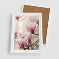 Plakat w ramie 50x70 - Urok Magnolii - magnolie, kwiaty - rama biała