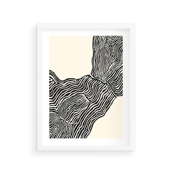 Plakat w ramie 30x40 - Migoczące Kontury - boho plakat, rycina - rama biała