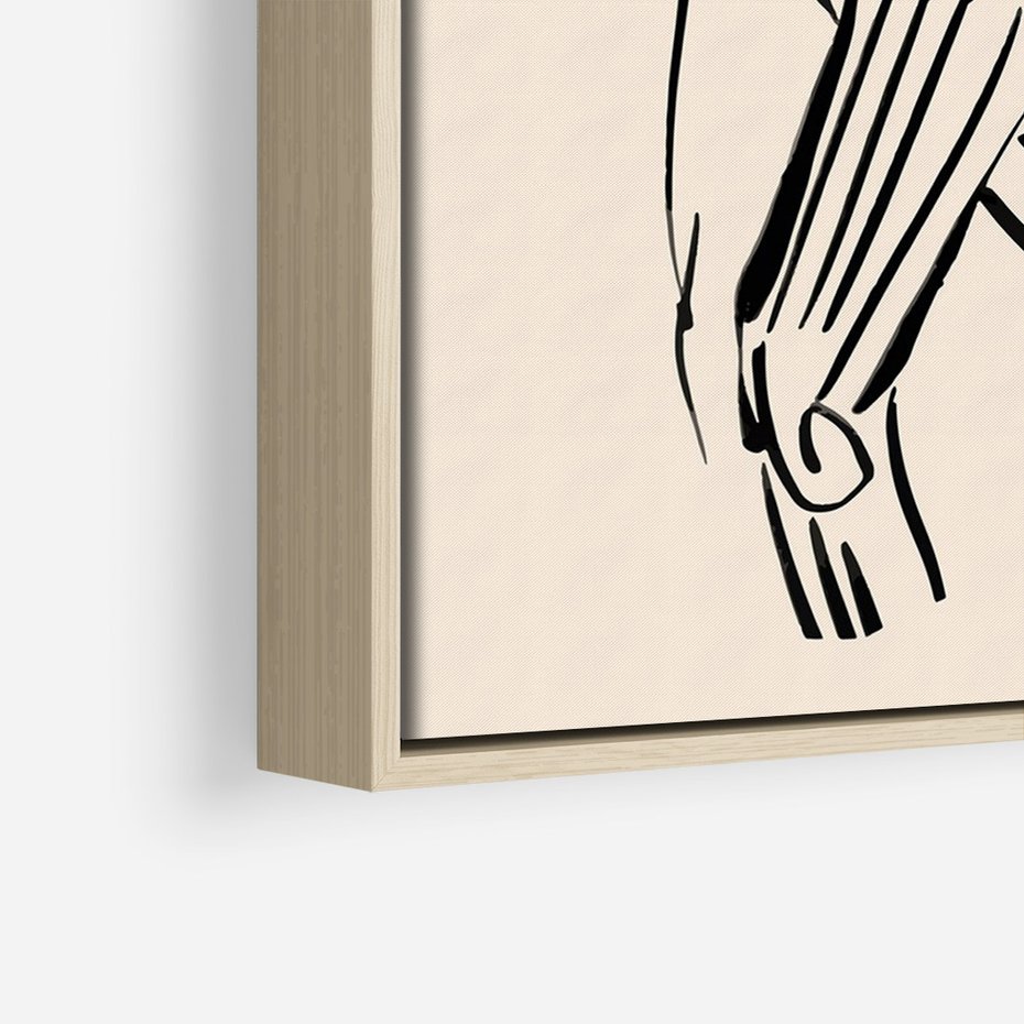 Obraz w ramie 70x100 - Eksploracja Wizualna - szkic, czarno biały - rama drewno