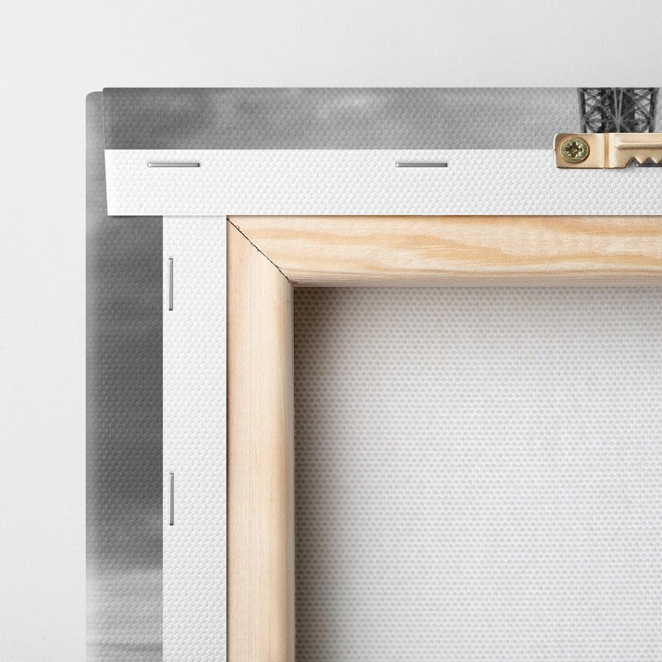 Obraz na płótnie 80x120 - Paryskie Romantyczne Spotkanie - Eiffla, samochód