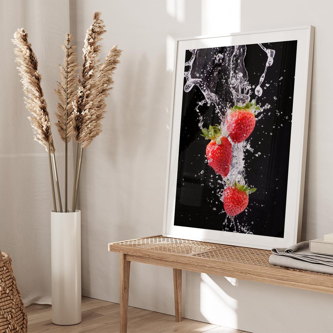 Plakat bez ramy 40x50 - Słodki urok truskawek - truskawki, owoce