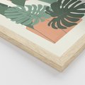 Zestaw obrazy w ramie 40x50 galeria - Liście, graficzne, boho, monstera - rama drewno