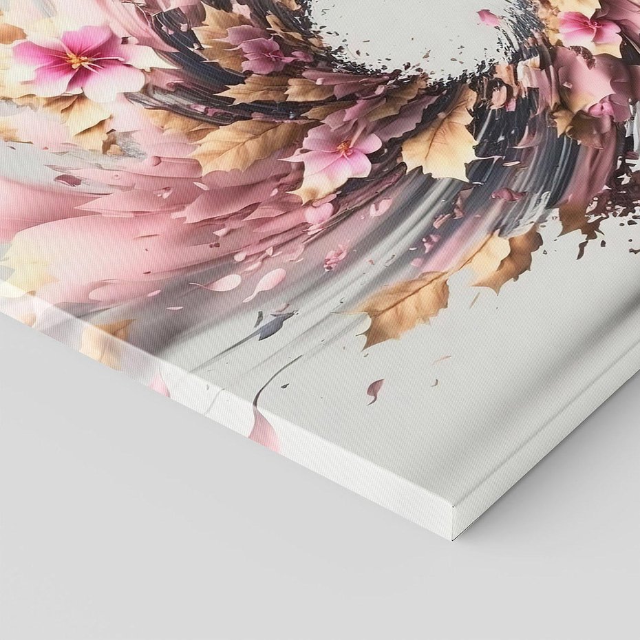 Obraz na płótnie 50x50 - Kwiatowy Wir - nowoczesna grafika komputerowa, wir z kwiatów