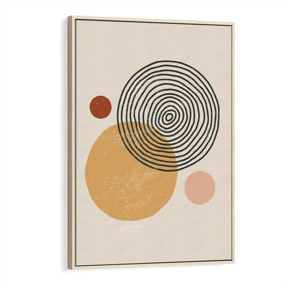Obraz w ramie 80x120 - Boho Światło - abstrakcyjna sztuka, boho kształty - rama drewno
