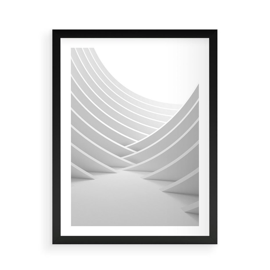 Plakat w ramie 50x70 - Nowoczesna Ekspresja - abstrakcja, 3D - rama czarna