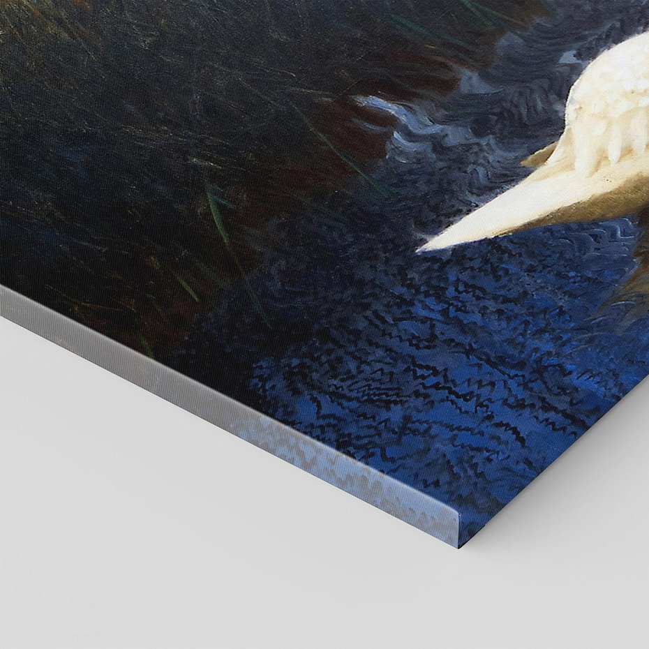 Obraz na płótnie 120x80 - "Łabędzie w trzcinach" (1907) Bruno Liljefors - Reprodukcja - reprodukcja, obraz na płótnie