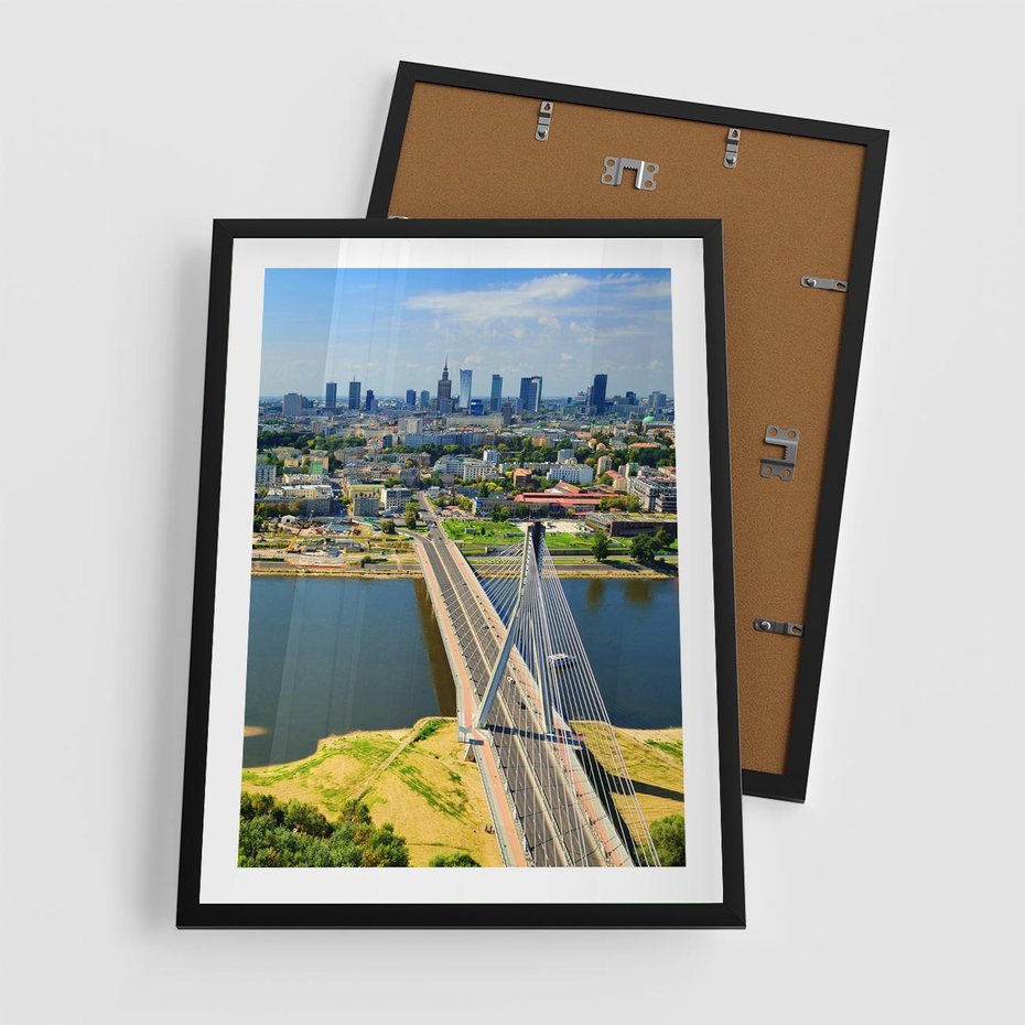 Plakat w ramie 50x70 - Most w metropolii - most, miato - rama czarna