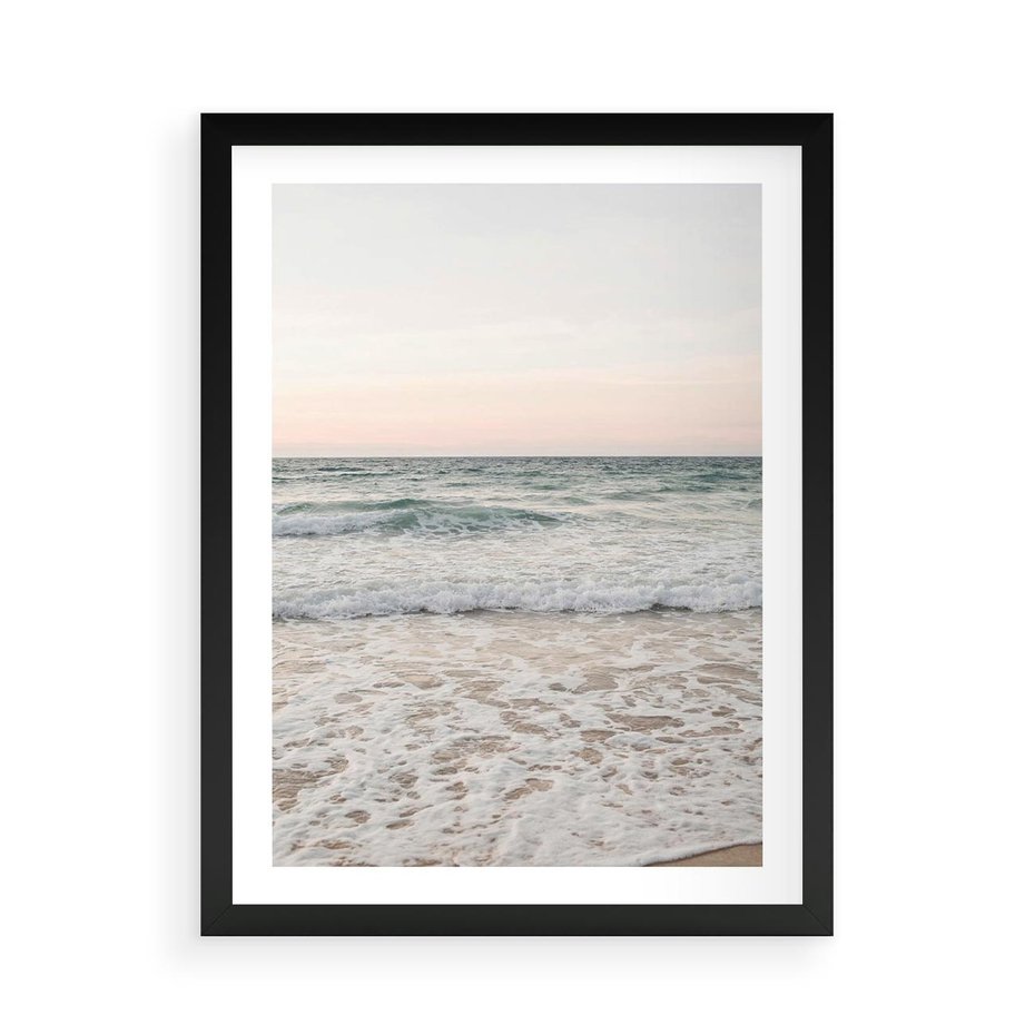 Plakat w ramie 50x70 - Krajobraz Morza i Fal - morze, fale - rama czarna