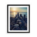 Plakat w ramie 40x50 - Zachód Słońca nad Morzem - morze, zachód - rama czarna