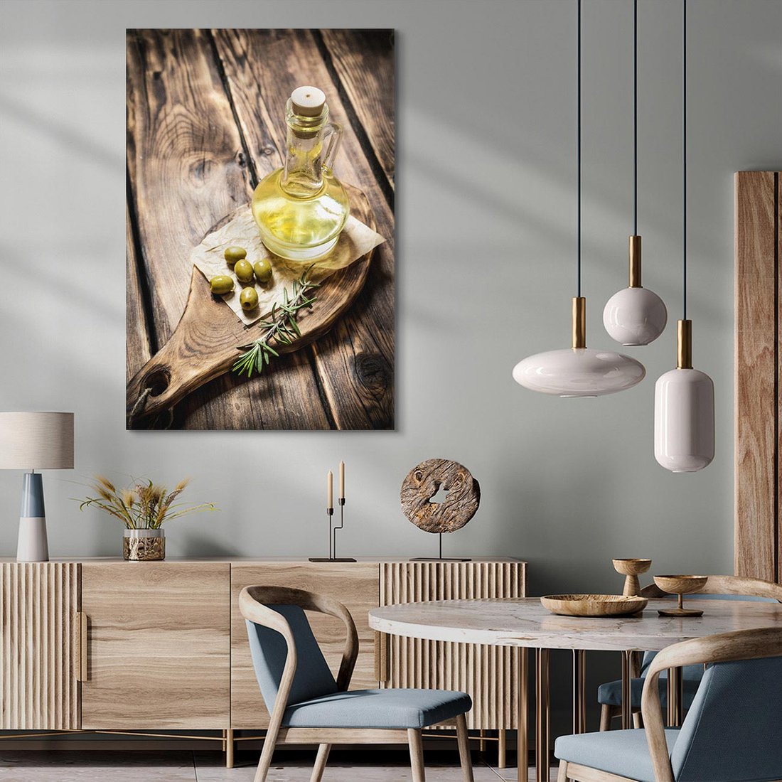 Obraz na płótnie 50x70 - Oliwki w restauracji - oliwa, oliwki