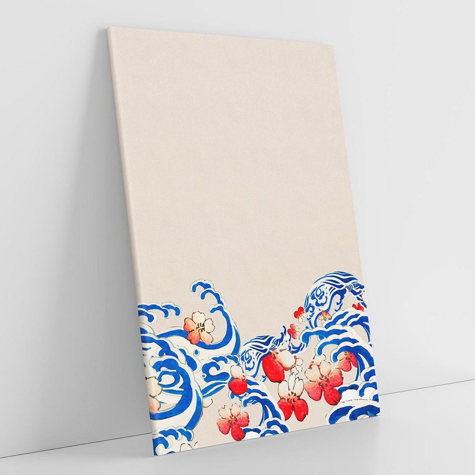 Obraz na płótnie 50x70 - Japońska Harmonia: Falujące Kwiaty - japonia, orientalne kwiaty wiśni