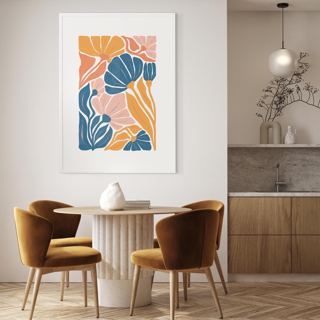Plakat bez ramy 30x40 - Wibracje Kolorowych Wiatrów - kwiaty, pastelowe kolory