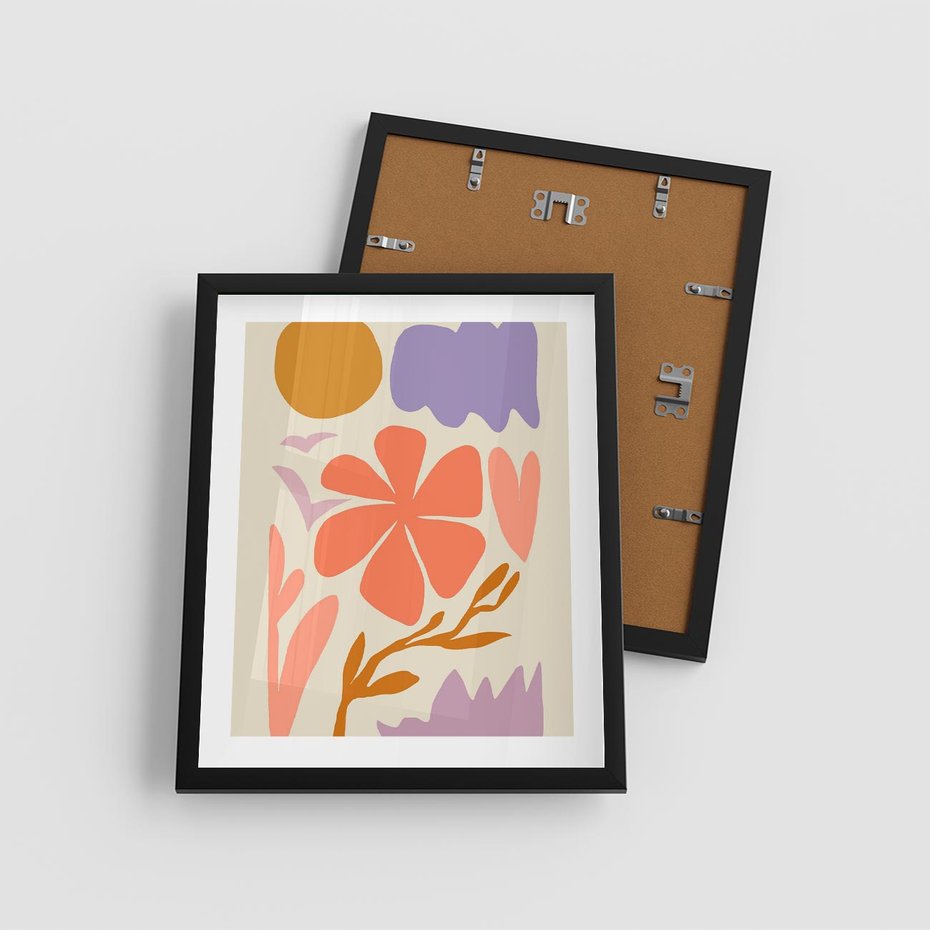 Plakat w ramie 40x50 - Nowoczesne Światło - abstrakcyjny obraz, pastelowe kolory - rama czarna