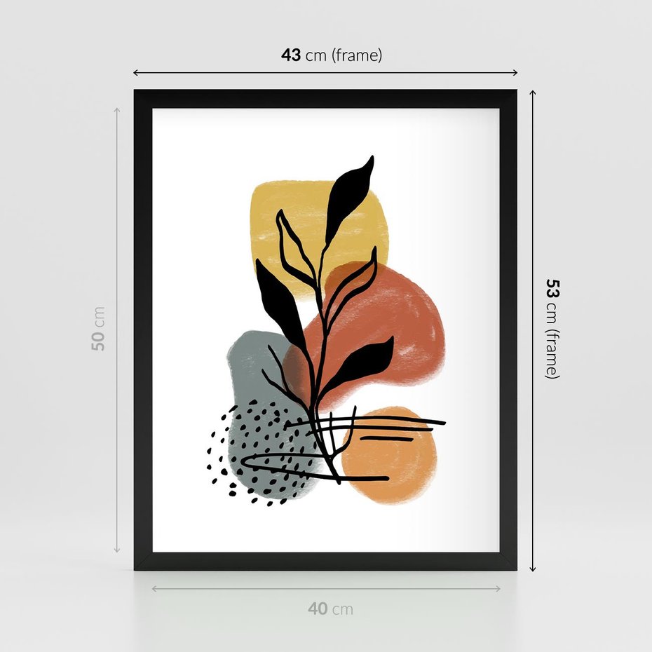 Plakat w ramie 40x50 - Energetyczne Refleksje - abstrakcja, sztuka nowoczesna - rama czarna