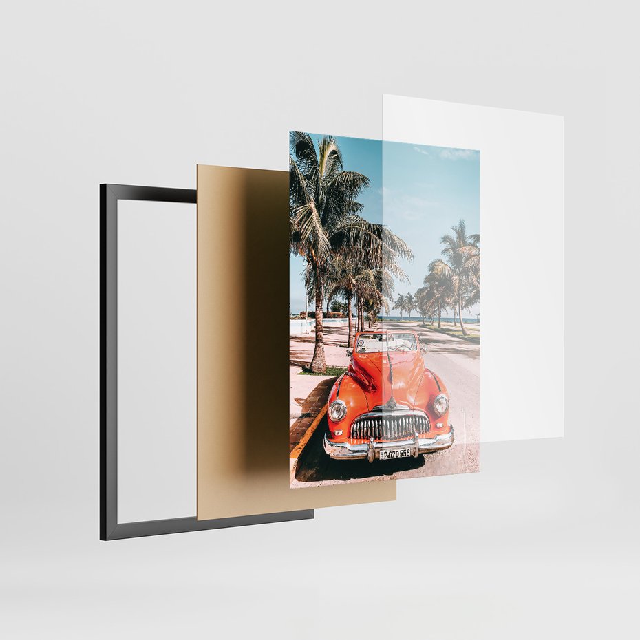 Zestaw obrazy w ramie 50x70 galeria - Plaża, surfing, garbus, morze, plaża - rama czarna