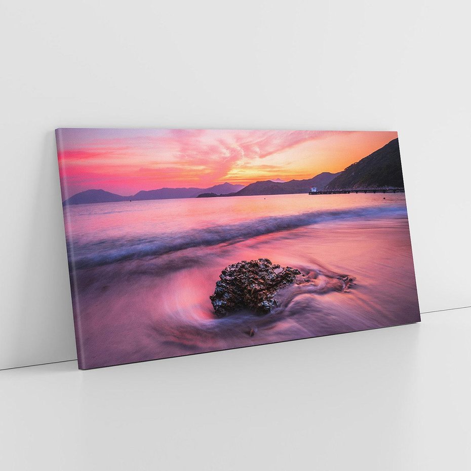 Obraz na płótnie 120x60 - Zaklęty Zachód - magiczny zachód słońca, fioletowe