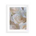 Plakat w ramie 40x50 - Białe róże piękności - białe, róże - rama biała