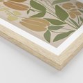 Plakat w ramie 40x50 - Beżowo i Roślinnie - nowoczesny plakat, roślinność - rama drewno