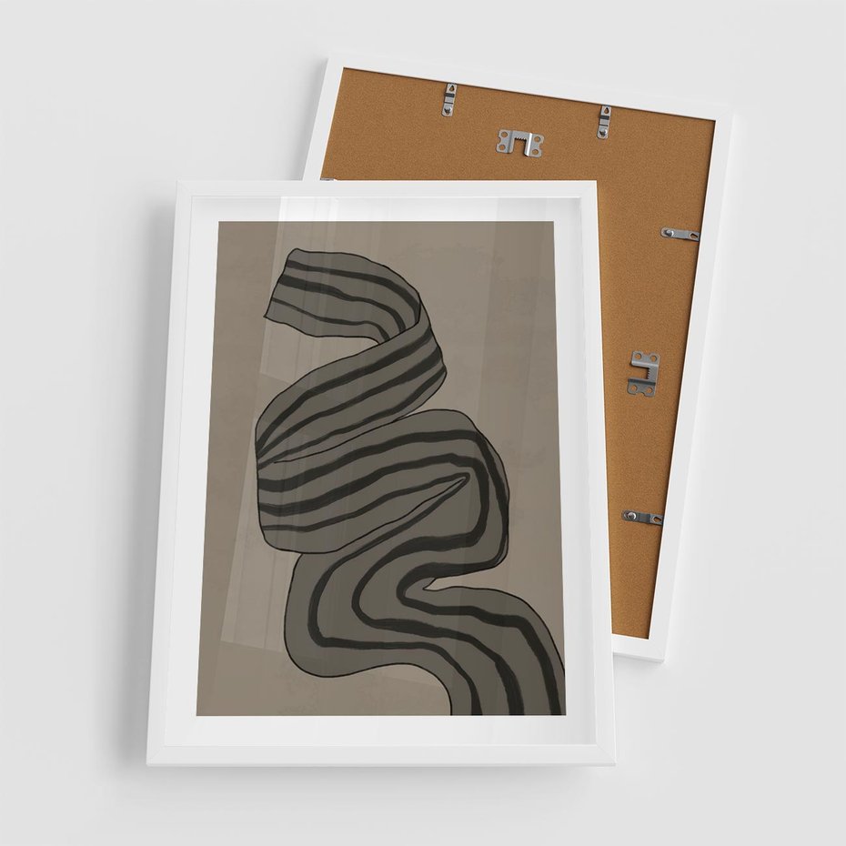 Plakat w ramie 50x70 - Niezwykłe Przesilenia - nowoczesna geometryczna sztuka, loftowe wnętrze - rama biała