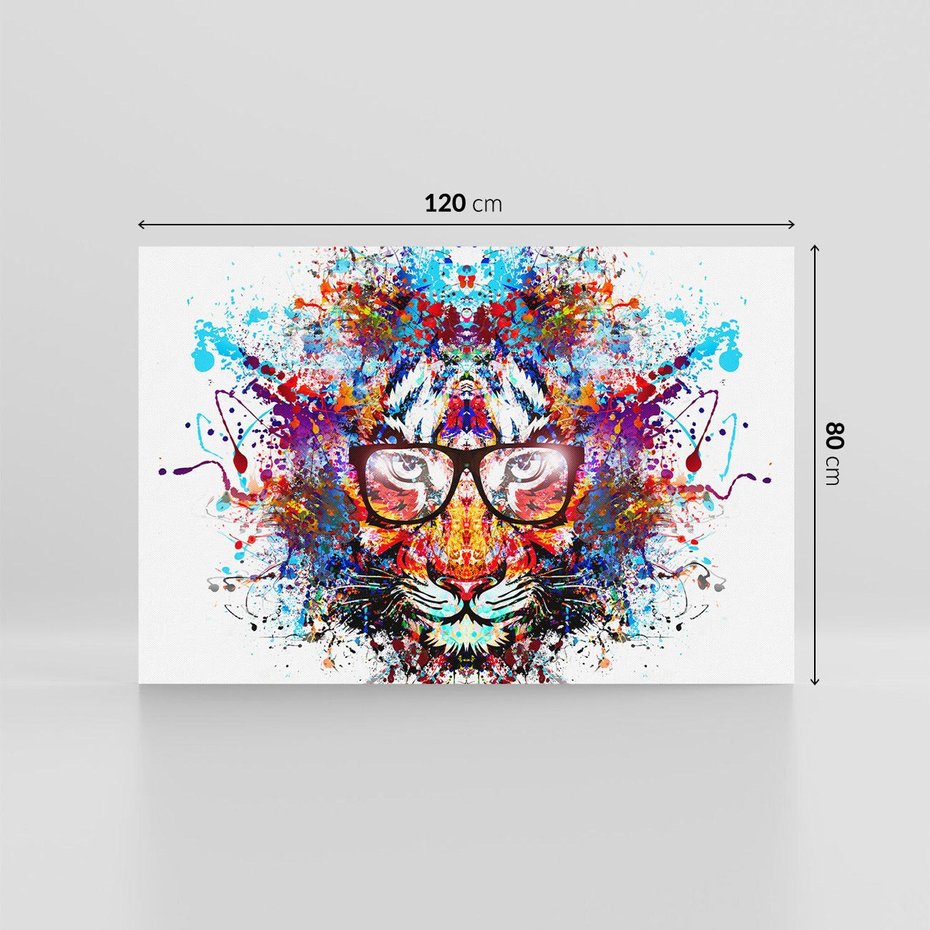 Obraz na płótnie 120x80 - Tygrys w graficznej oprawie - tygrys, grafika