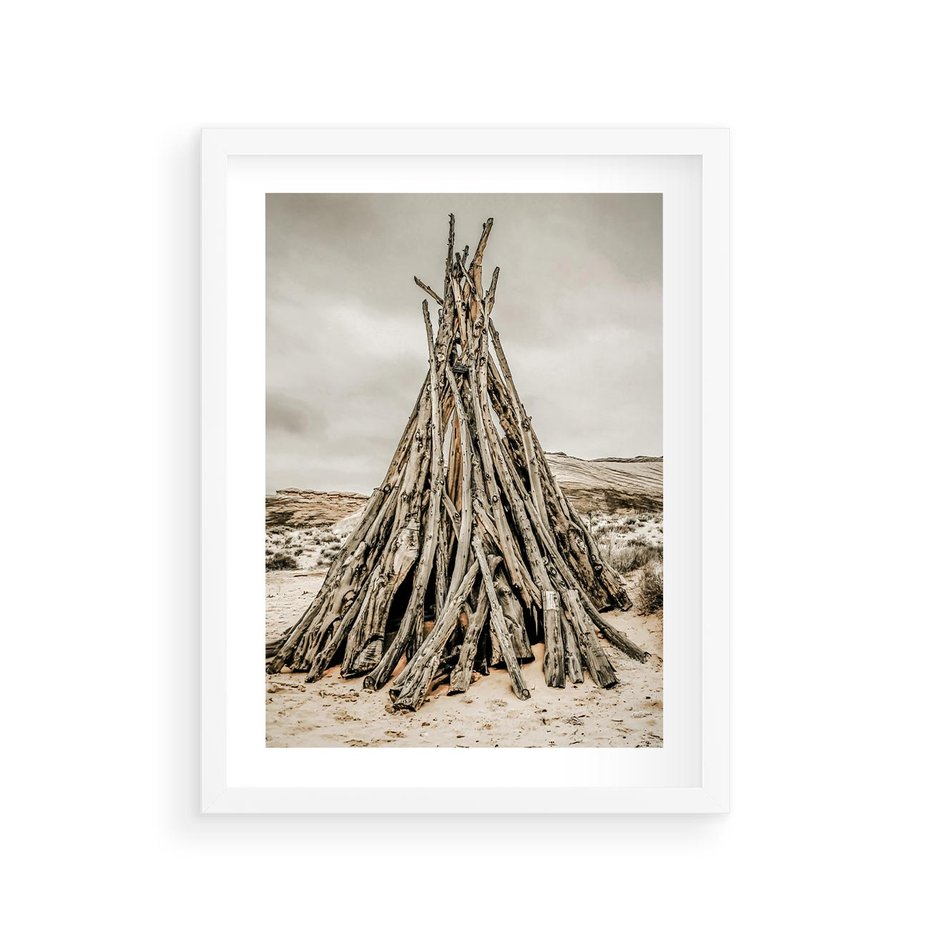 Plakat w ramie 30x40 - Ciepło Przeszłości - retro fotograia, odcienie sepii - rama biała