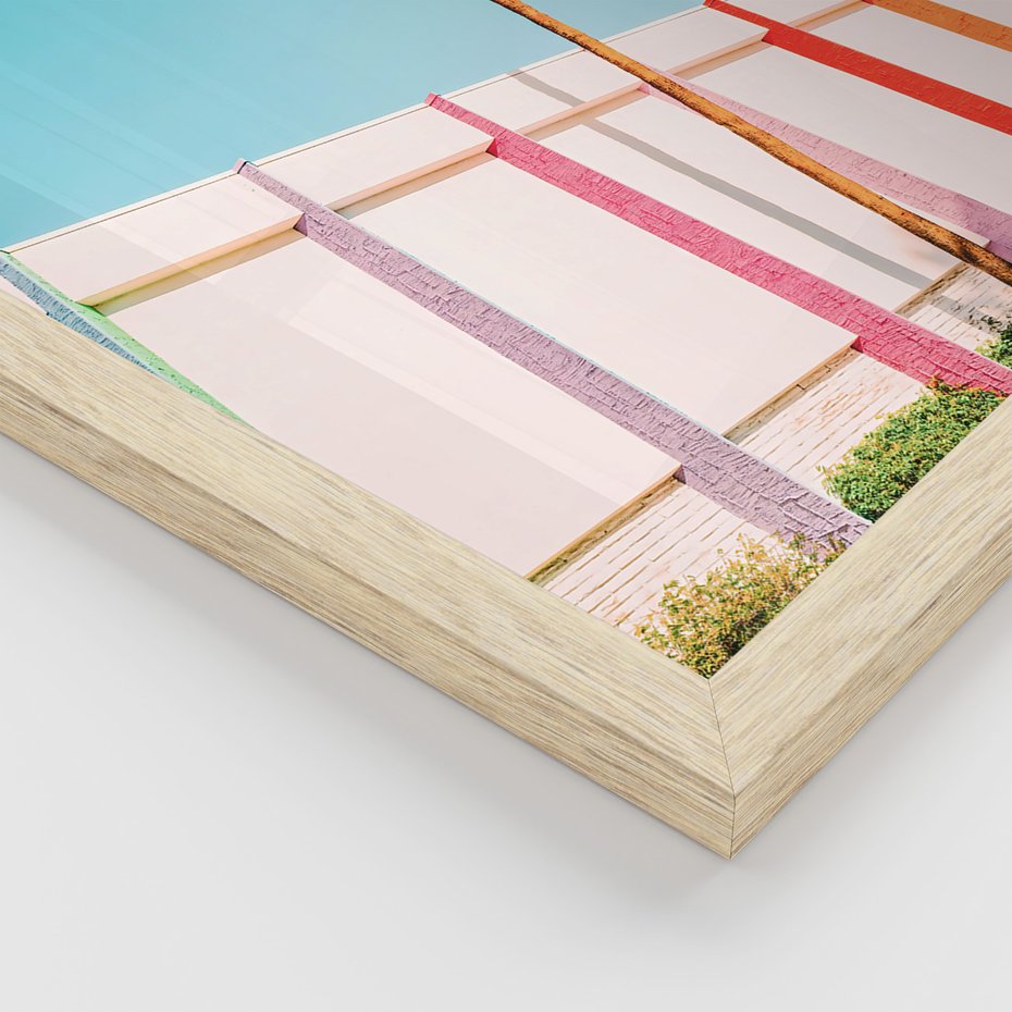 Zestaw obrazy w ramie 40x50 galeria - Kolorowe, balony, plaża, wakacje - rama drewno