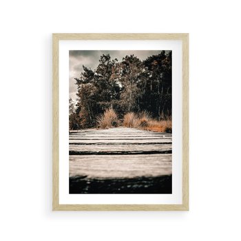 Plakat w ramie 50x70 - Fotografia w Ciepłych Barwach - odcienie brązu, fotografia - rama drewno