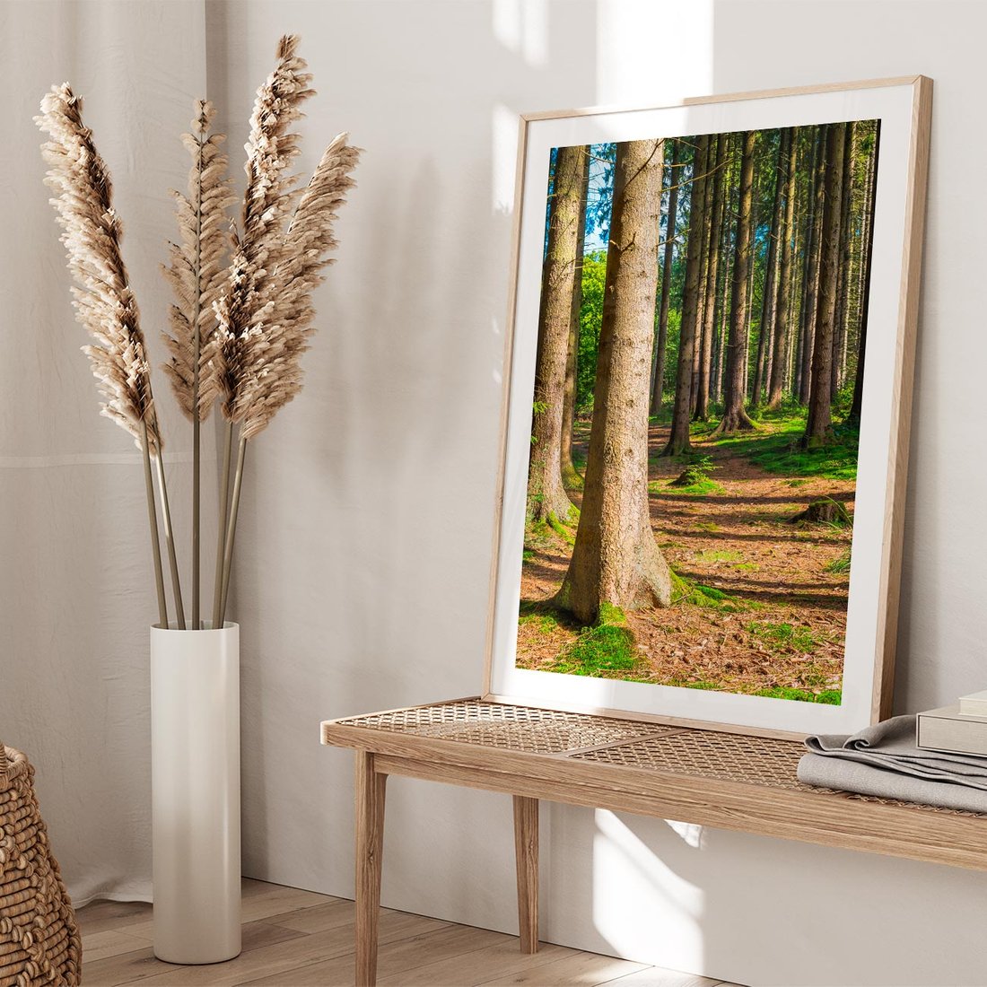 Plakat w ramie 30x40 - Las: harmonia natury - las, drzewa - rama drewno