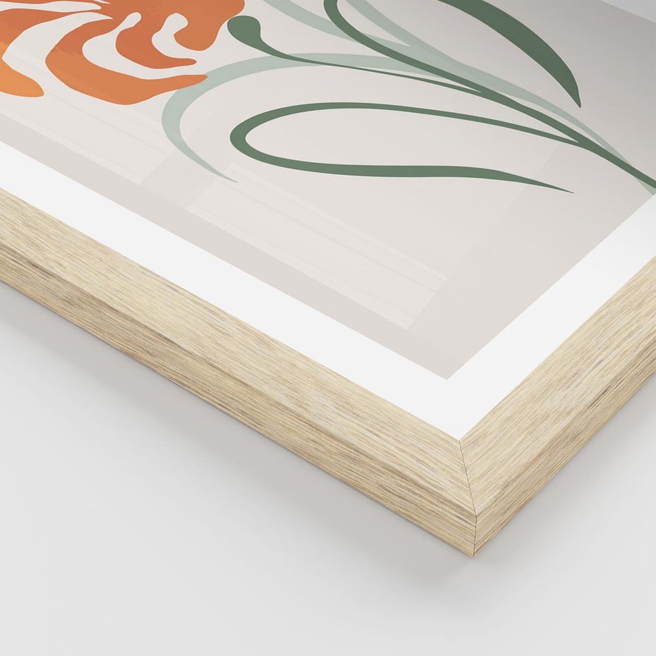 Plakat w ramie 50x70 - Kwiatowe Harmonie - kwiat, sztuka nowoczesna - rama drewno