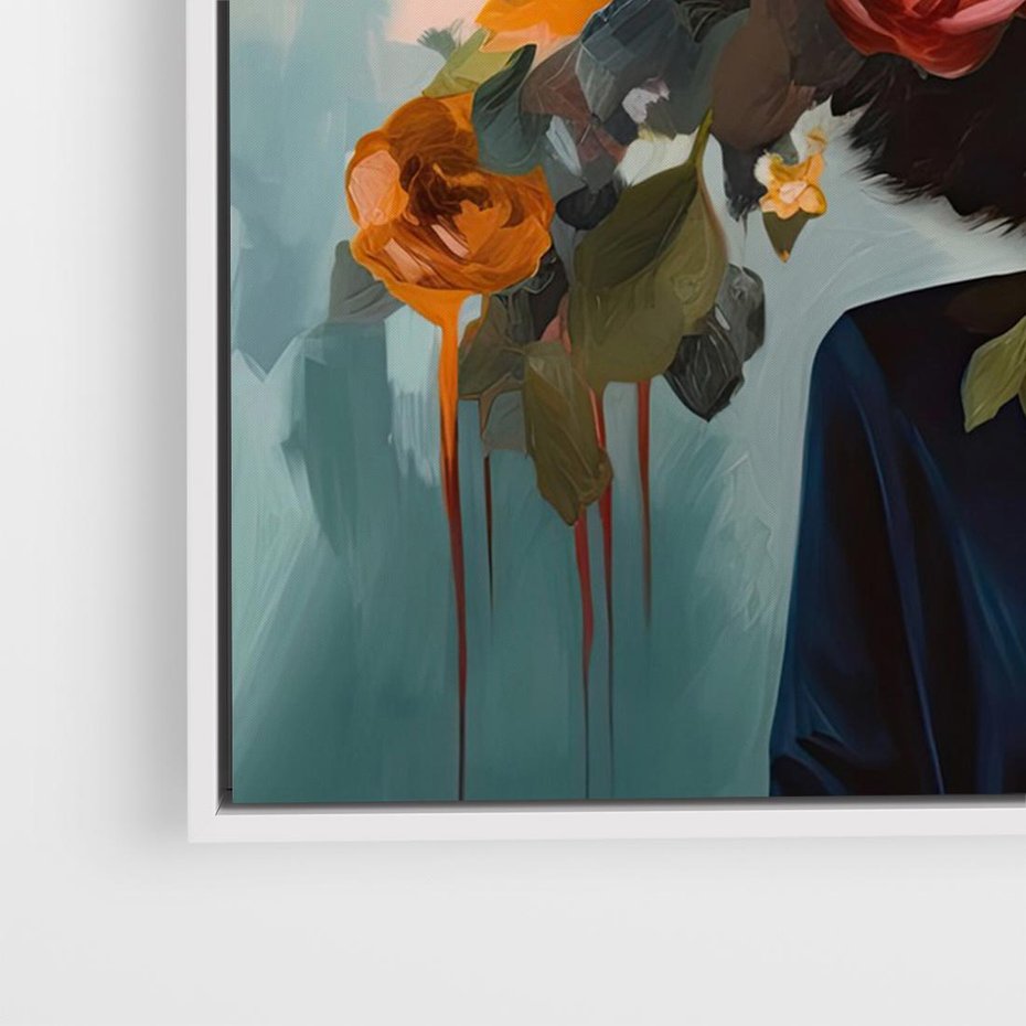 Obraz w ramie 100x70 - Ukryte Emocje - obraz, akwarela - rama biała