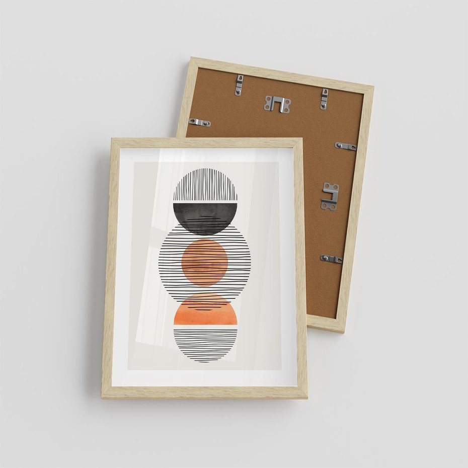 Plakat w ramie 30x40 - Geometryczna Abstrakcja - abstrakcja, nowoczesny obraz - rama drewno