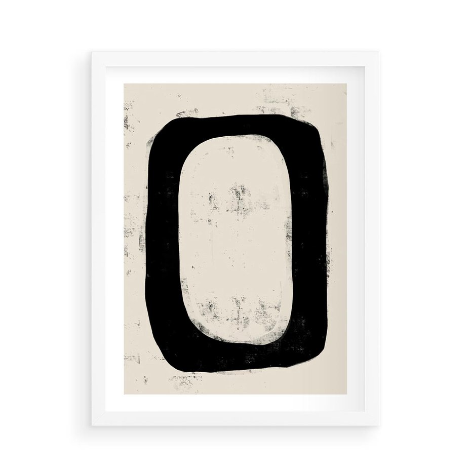 Plakat w ramie 50x70 - Wnętrza Kształtów - abstrakcja, minimalizm - rama biała