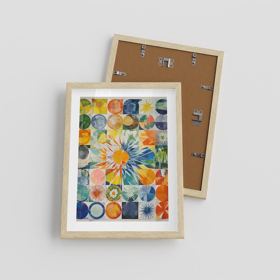 Plakat w ramie 30x40 - Rozkwitające Wzory Abstrakcji - abstrakcyjny obraz, mnogość kolorów - rama drewno