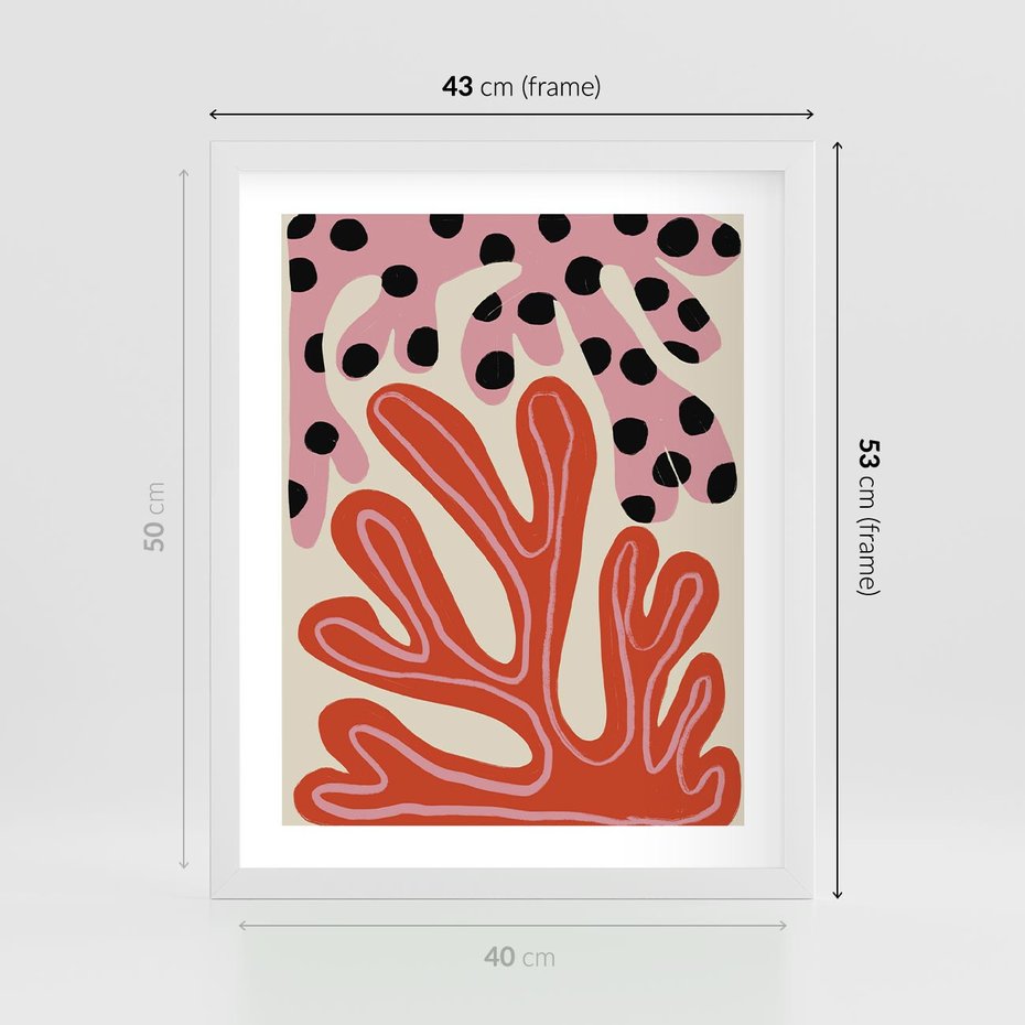 Plakat w ramie 40x50 - Księga Pastelowych Impulsów - abstrakcyjny obraz, plakat - rama biała