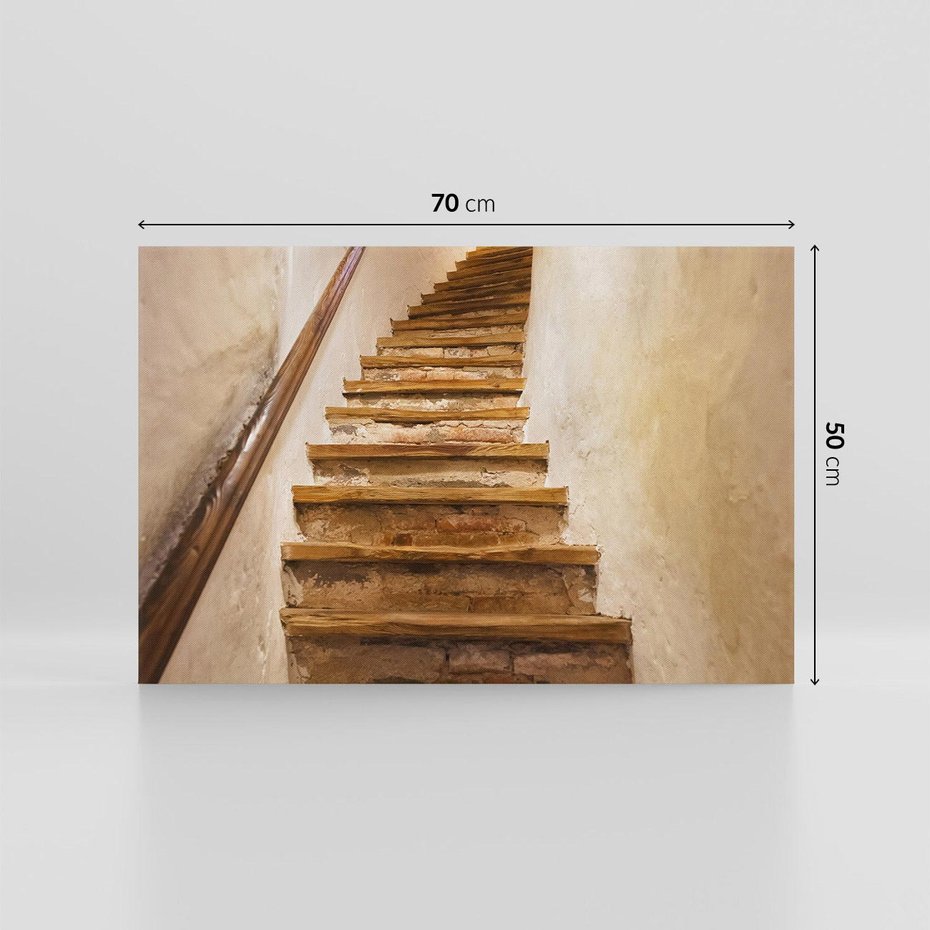 Obraz na płótnie 70x50 - Schody Wymiarów - schody, tunel