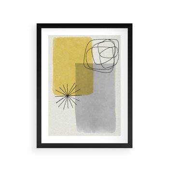 Plakat w ramie 30x40 - Rozbijające Granice Akwarel - abstrakcja, akwarelowe plamy - rama czarna