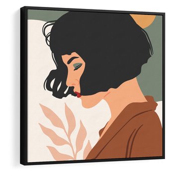 Obraz w ramie 50x50 - Kobieca Pasja - nowoczesny plakat, styl retro - rama czarna