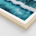 Plakat w ramie 40x50 - Błękitna Siła Oceanu - fale, ocean - rama drewno