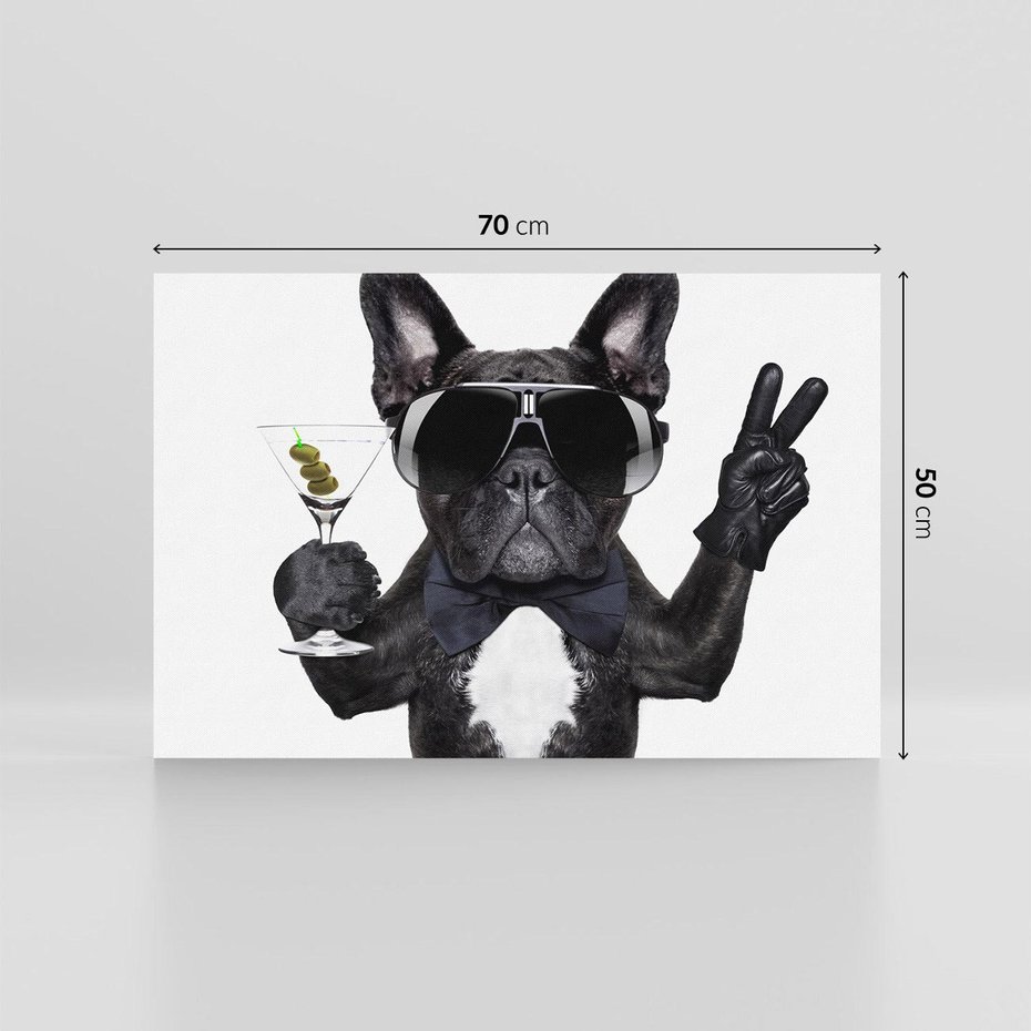 Obraz na płótnie 70x50 - Boxer Drink Zabawa - pies, boxer