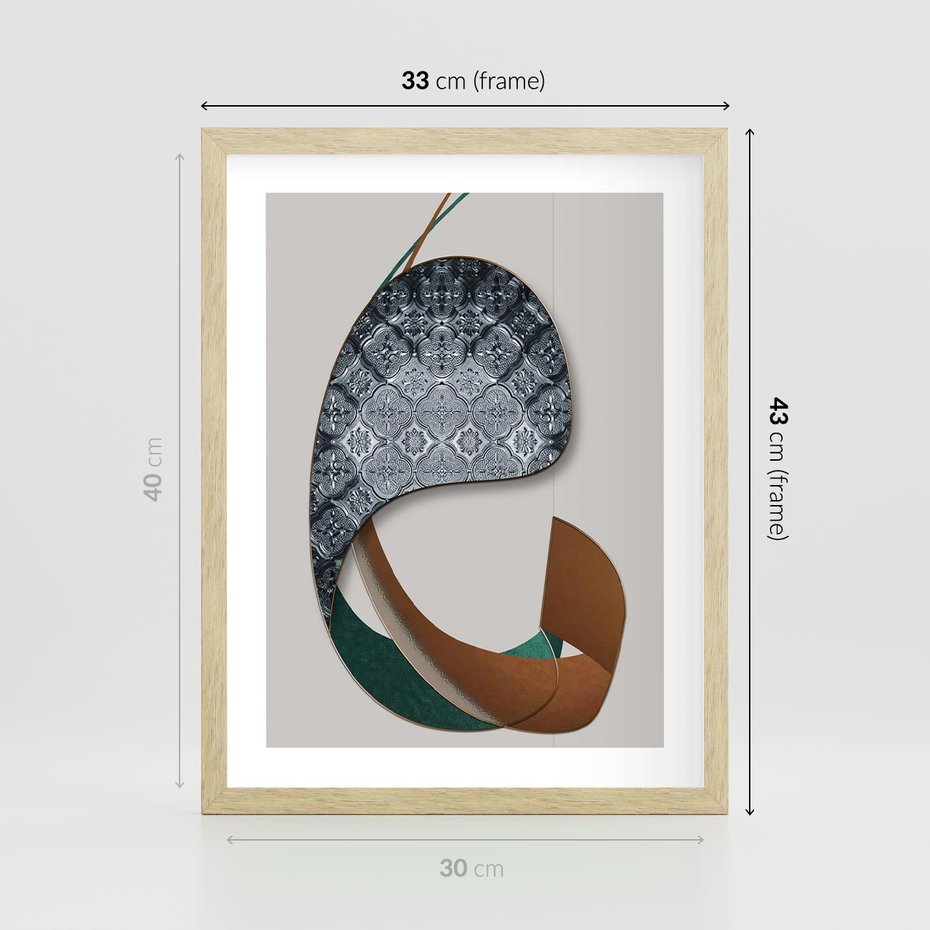 Plakat w ramie 30x40 - Abstrakcyjne Światy Geometrii - nowoczesny, geometryczny - rama drewno