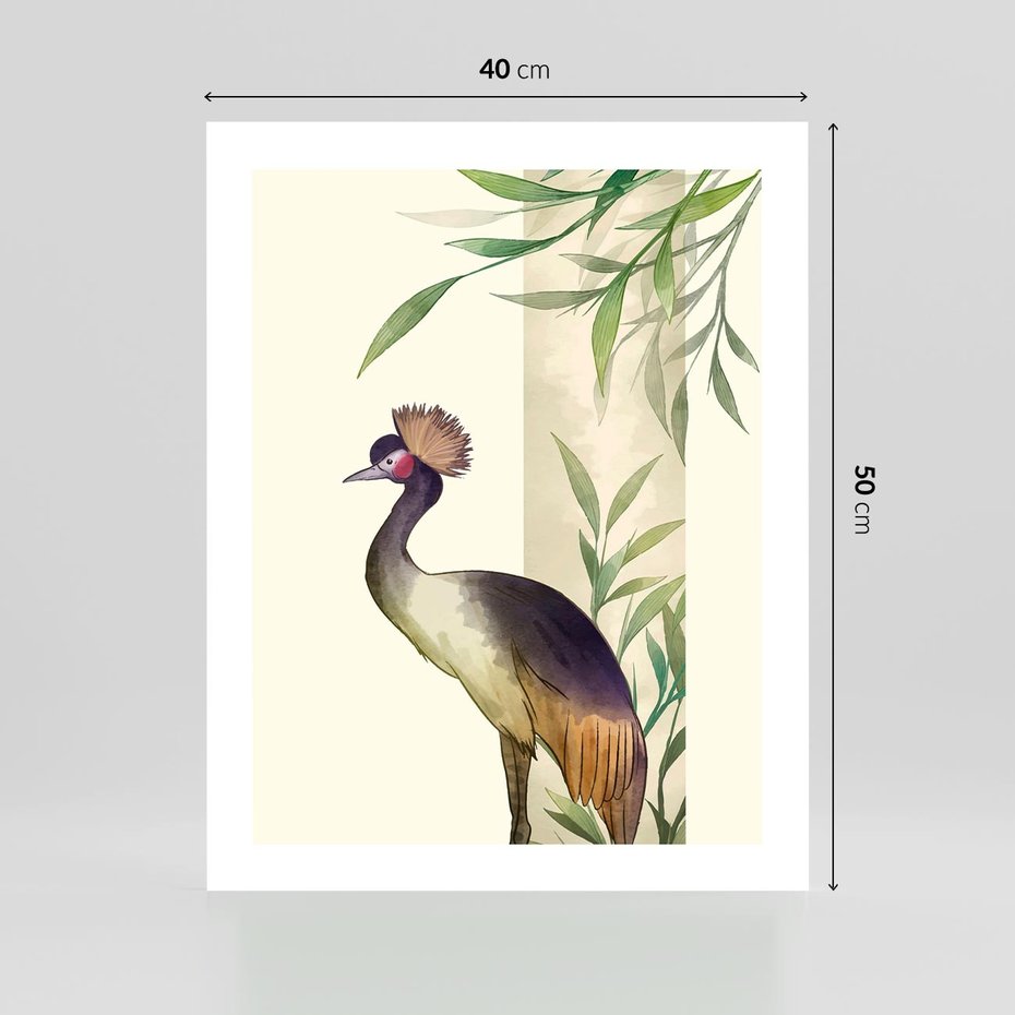 Plakat bez ramy 40x50 - Kwiatowa Ekspresja - japońska sztuka, ptak