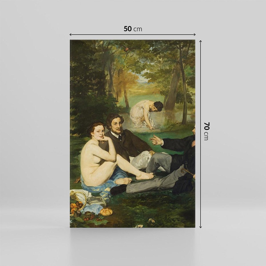 Obraz na płótnie 50x70 - "Śniadanie na trawie" (1863) Edouard Manet - Reprodukcja - reprodukcja, obraz na płótnie