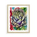 Plakat w ramie 40x50 - Zamknięte w Roślinie - abstrakcja, akwarela - rama drewno