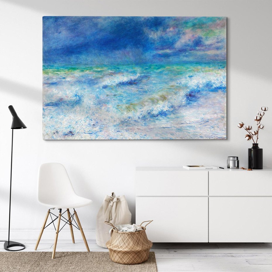 Obraz na płótnie 100x70 - "Seascape" (1897), Pierre-Auguste Renoir - Reprodukcja - reprodukcja, obraz na płótnie