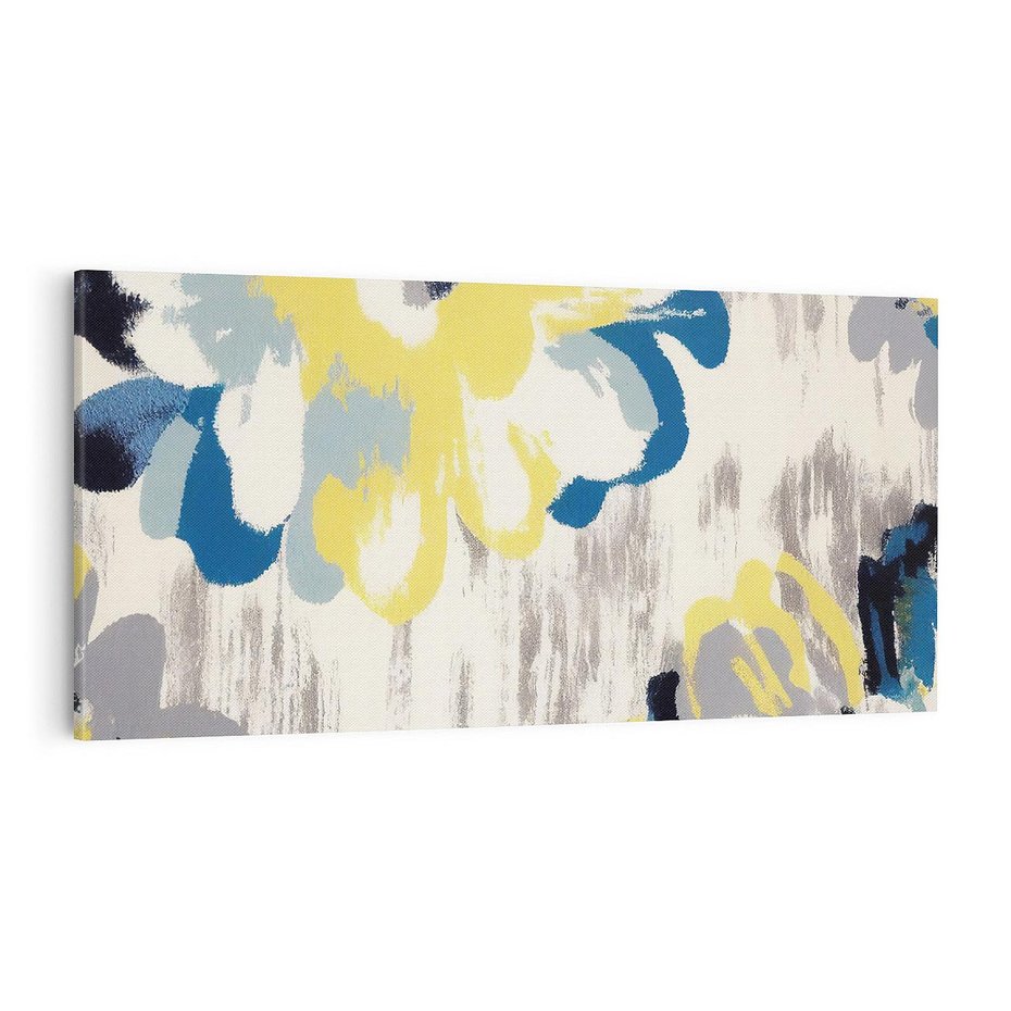 Obraz na płótnie 100x50 - Kwiatowe Impresje - malowane duże kwiaty, kolory żółty