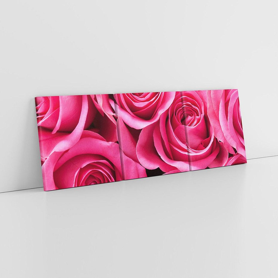 Obraz na płótnie 150x50 - Romantyczne róże w pełnym rozkwicie - róże, kwiaty