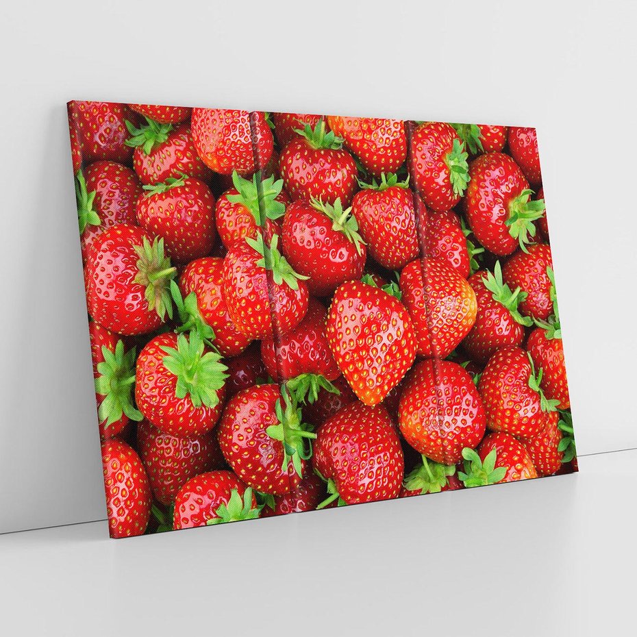 Obraz na płótnie 120x80 - Słodkie kuszenie - truskawki, owoce